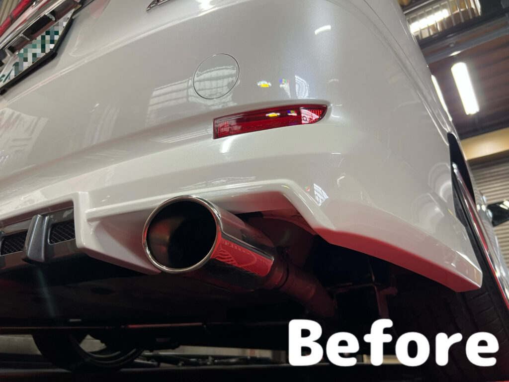 トヨタ エスティマ リアエアロの開口に合わせた左右4本出しマフラー｜大阪・門真 LIT DETAIL