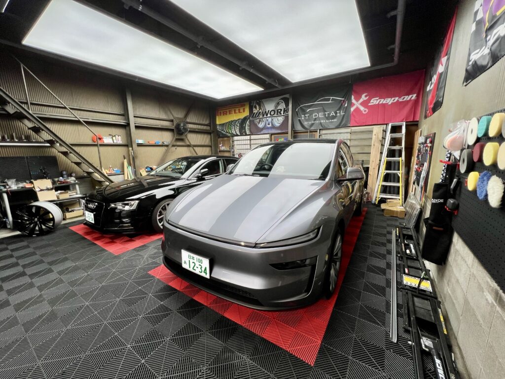 テスラ 新型モデルY 純正ホイールのガリ傷修理後｜大阪・門真 LIT DETAIL