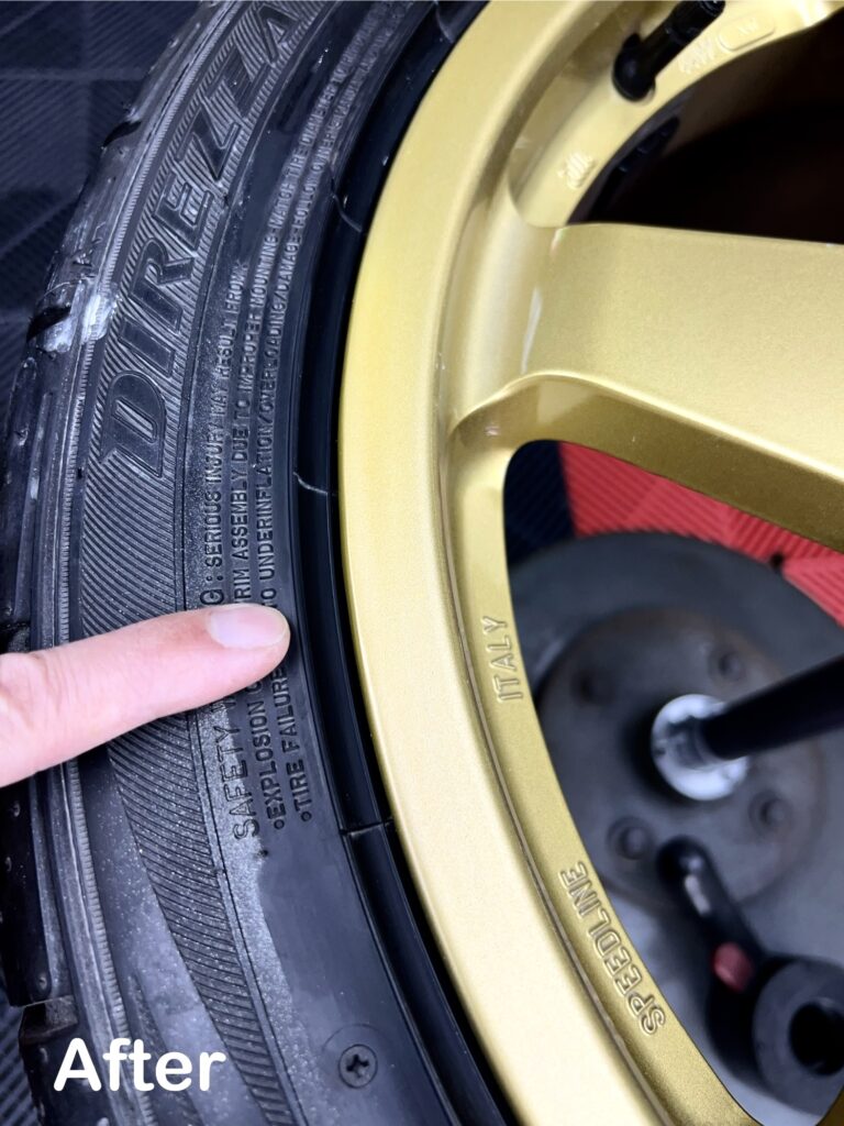 スバル WRX STI ホイール カラー塗装完了 傷の場所がわからない状態｜大阪・門真 LIT DETAIL