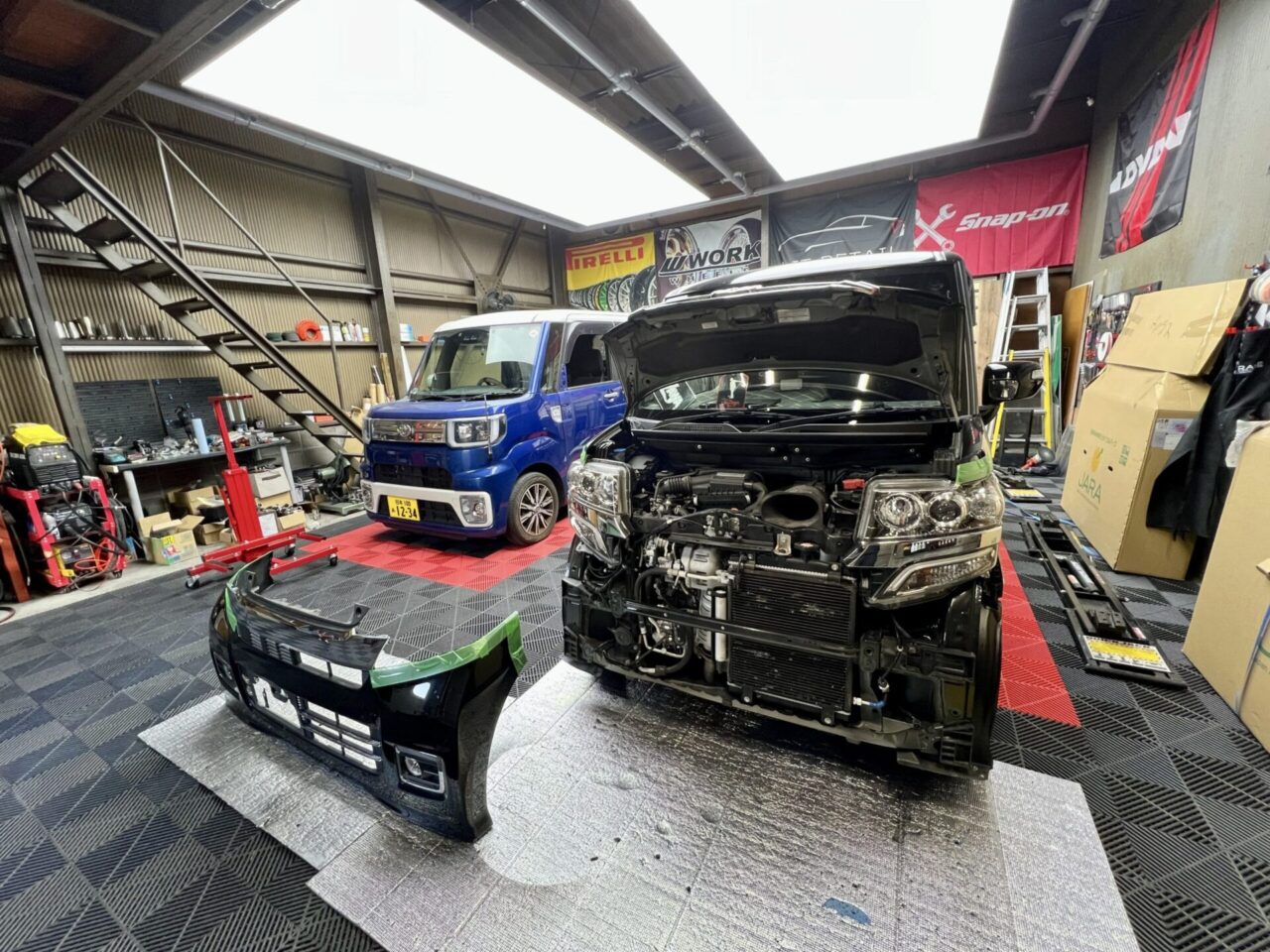 大阪・門真|自動車カスタム専門店LIT DETAIL N-BOX シーケンシャルウィンカー+社外ホーン取付|門真から