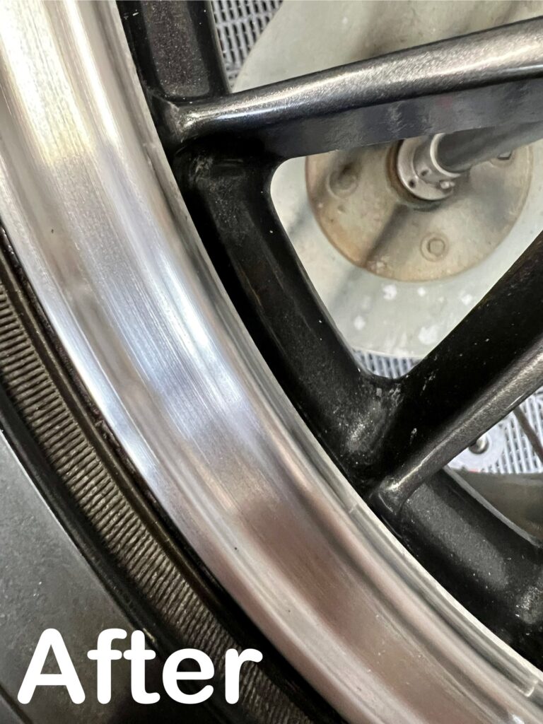 RX-7 FD3S ホイールのリムを白錆除去研磨しヘアライン仕上げ|大阪・門真 LIT DETAIL