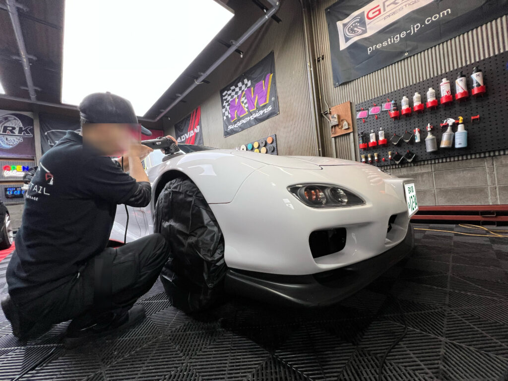 RX-7 FD3S ガラスコーティング前の下地処理と研磨|大阪・門真 LIT DETAIL