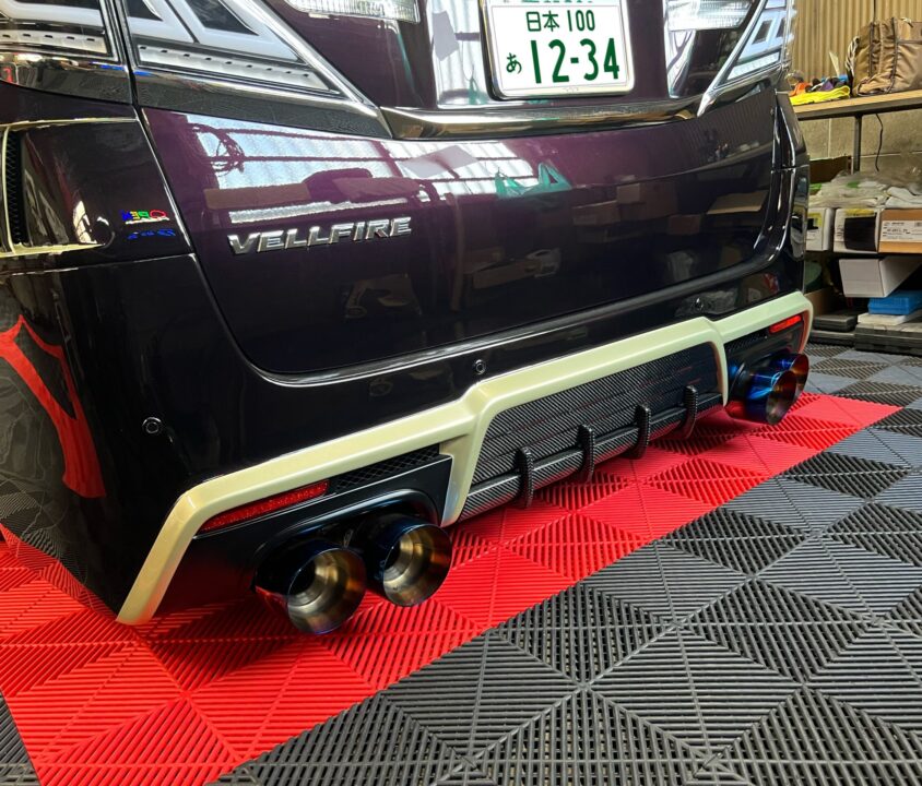 R35 GT-Rのマフラーエンドを流用したワンオフ製作