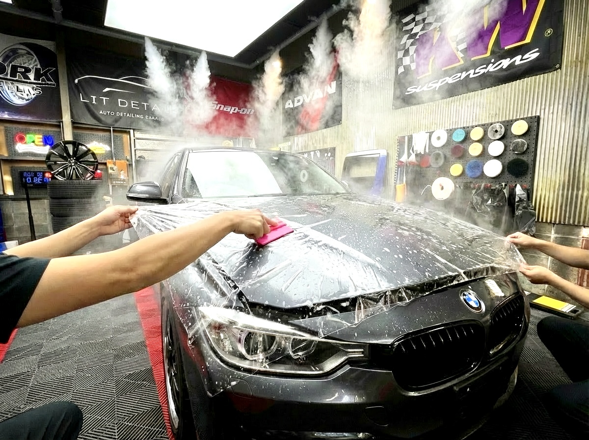 大阪・門真のLIT DETAILで施工したBMWのPPF（ペイントプロテクションフィルム）