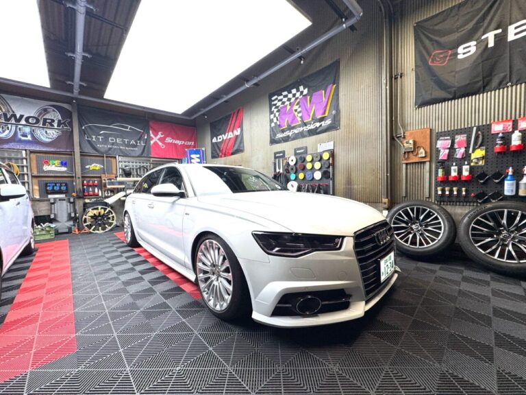 アウディ A6 アバント 雨染み除去研磨・親水ガラスコーティング